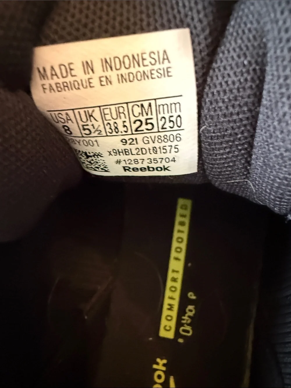 NWOT- Ortho Comfort Reebok Black Athletic Shoes with Patterned Cheetah Sole-8